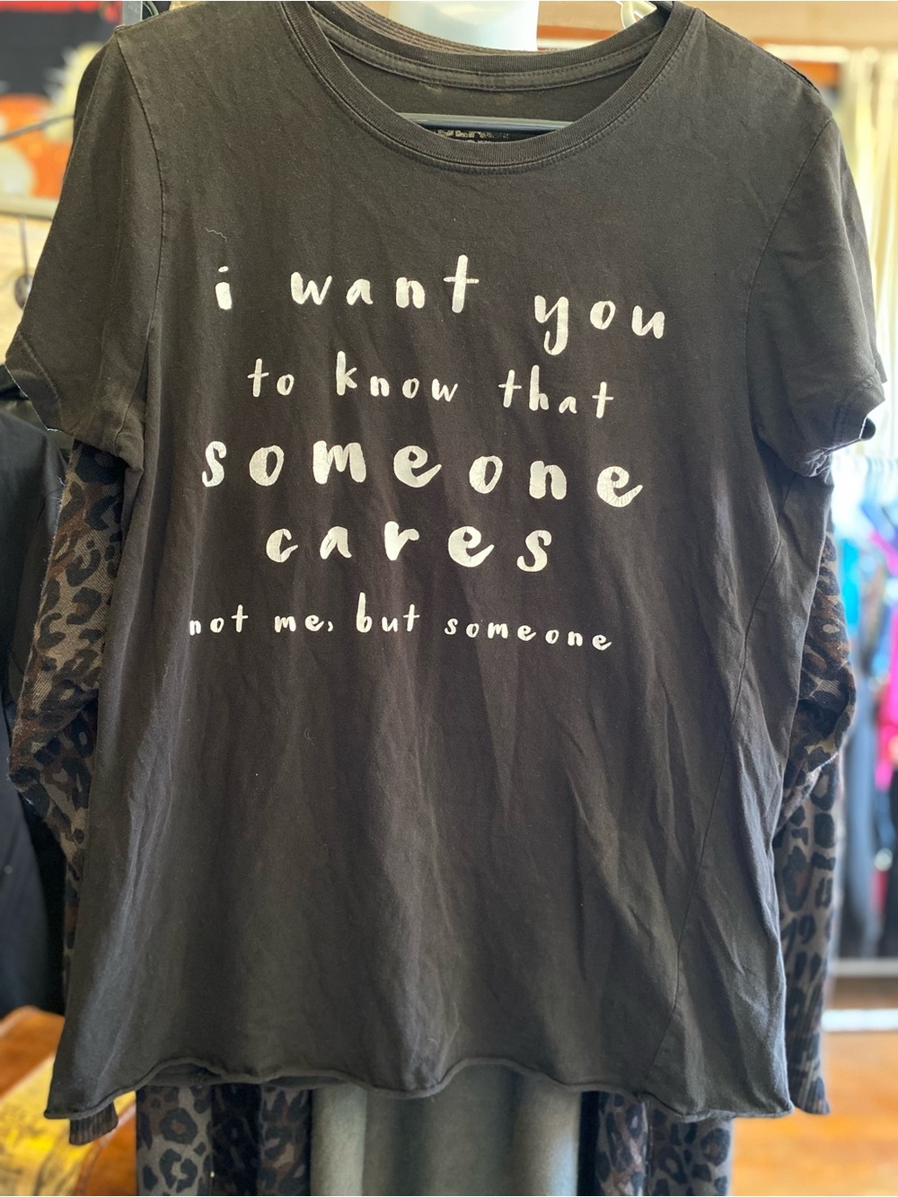 Sarcastic Humor Tee with Raw Hem